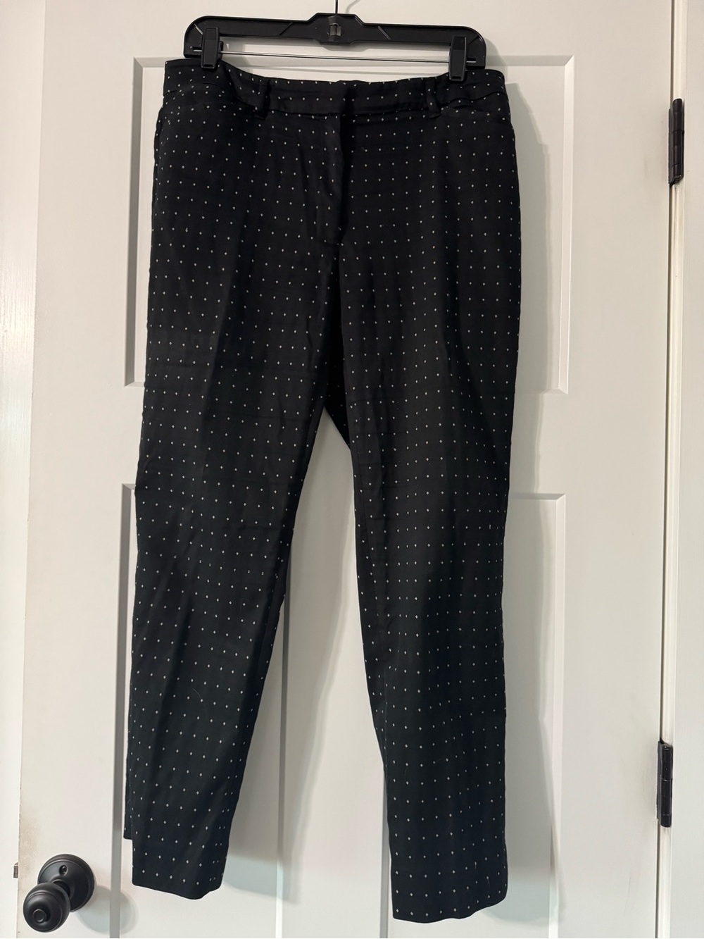 White House Black Market Black Dot-Print Cropped Tapered Pants